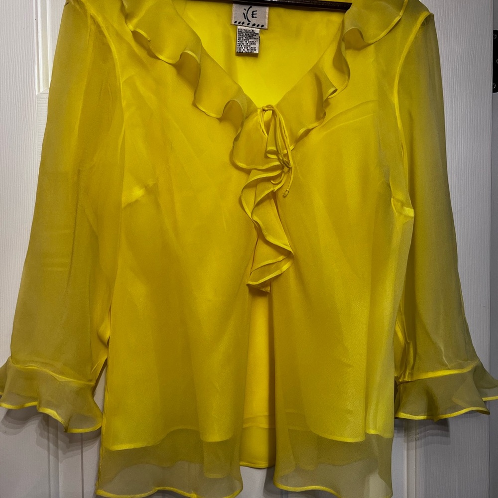 Ice Yellow Sheer Top